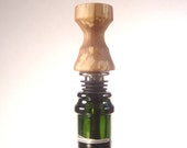 Spalted Hickory bottle stopper, beautiful multi-colored grain