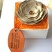 RESERVED-Handmade Beige Leather Flower Brooch with snap. Leather Jewelry