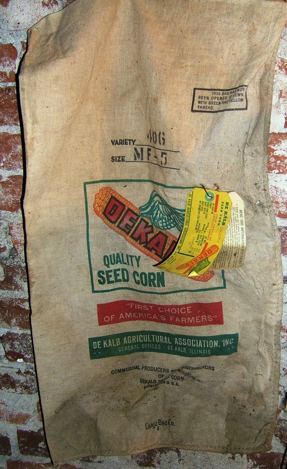 Vintage Burlap DeKalb Seed Bags SpringSALE Item. Reserved