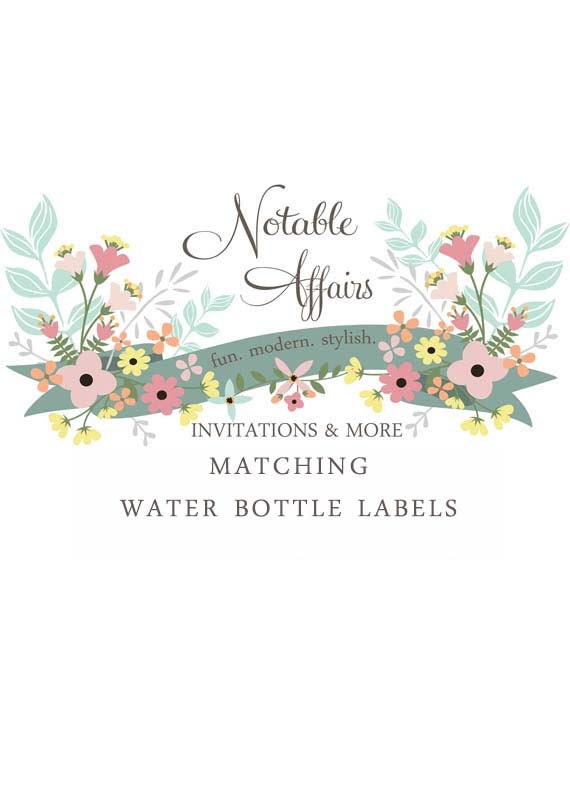 Matching Water Bottle Labels - 8x2 inches - Choose your invitation and matching water bottle label Il_570xn