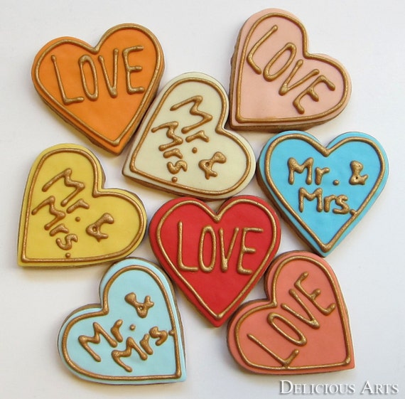 Items similar to Wedding Art Cookies/Wedding Favors (50pc) on Etsy