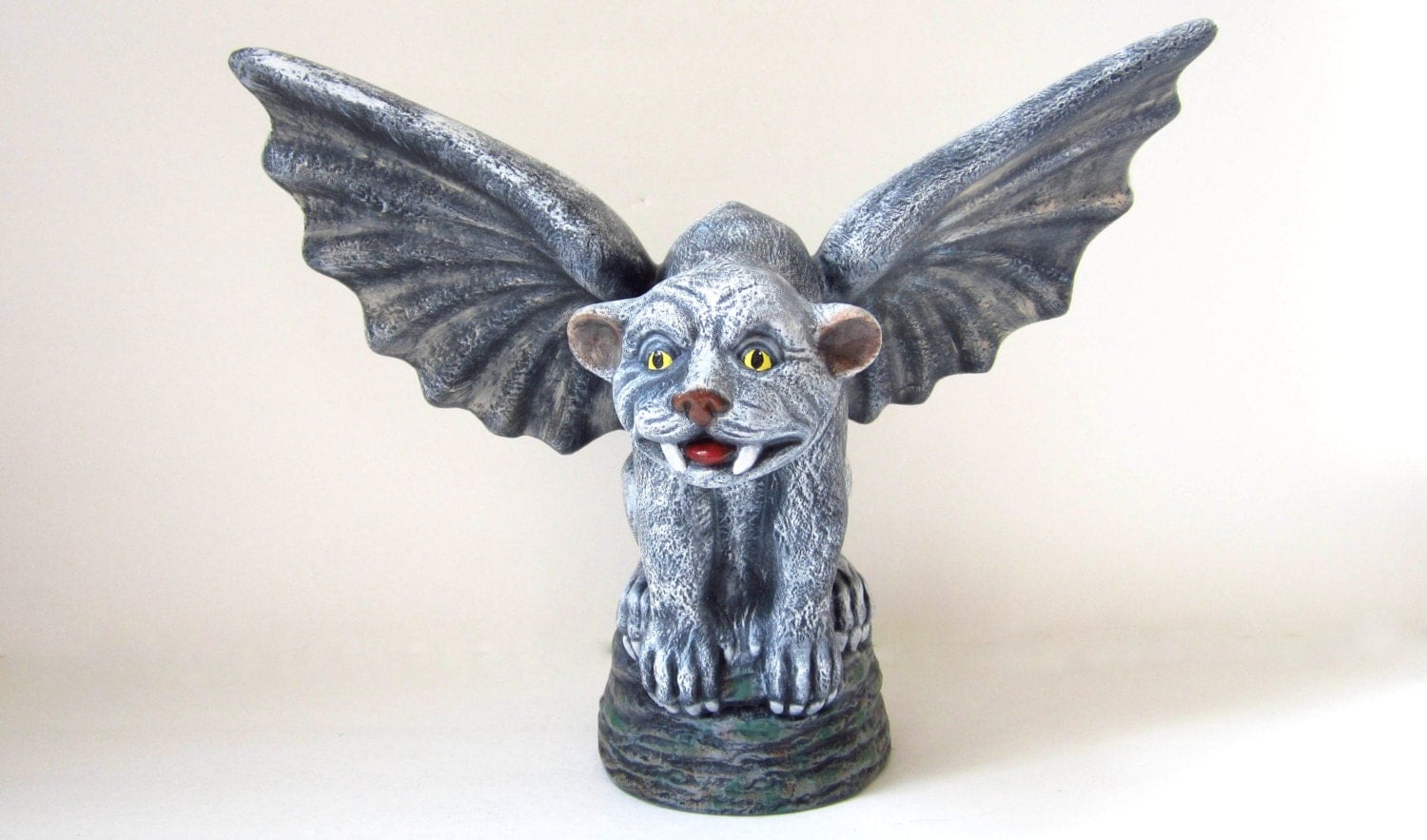 Ceramic Bulldog Gargoyle 11.5 inches hand made indoor or