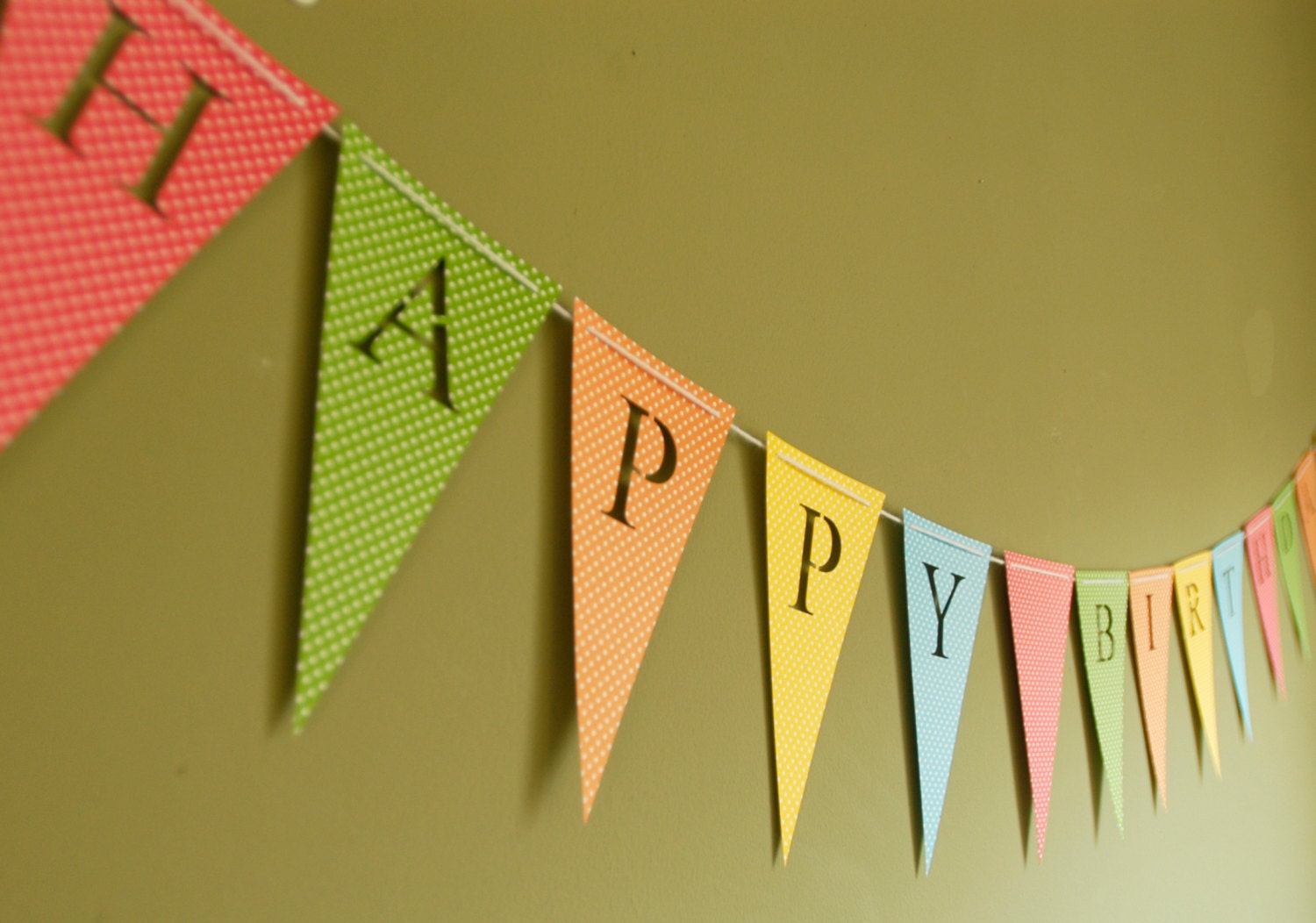 Happy Birthday Banner Personalized Bunting Sign by emaliasfancy