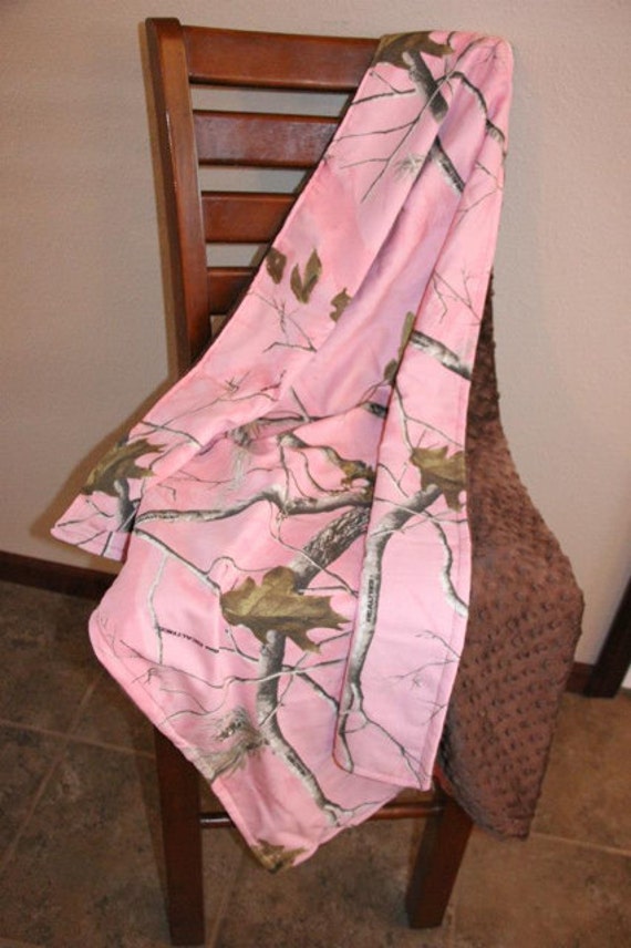 adorable pink realtree camo print lined w brown minky dot | Etsy