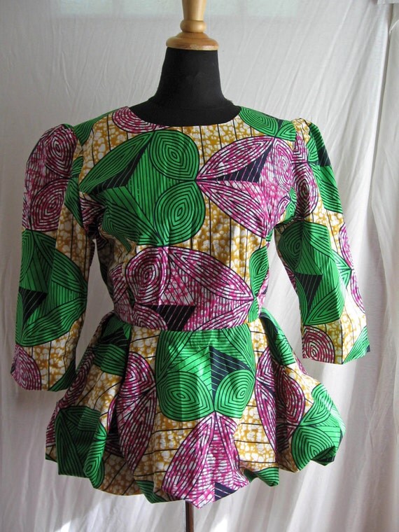 Items similar to African Wax Print Peplum Top 2...or choose a print on Etsy