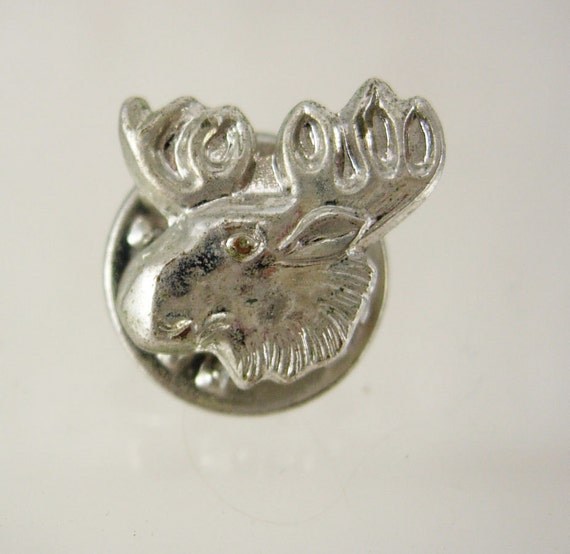 Vintage Order Moose Tie Tac Lapel Pin Silvertone Birthday Fraternal ...