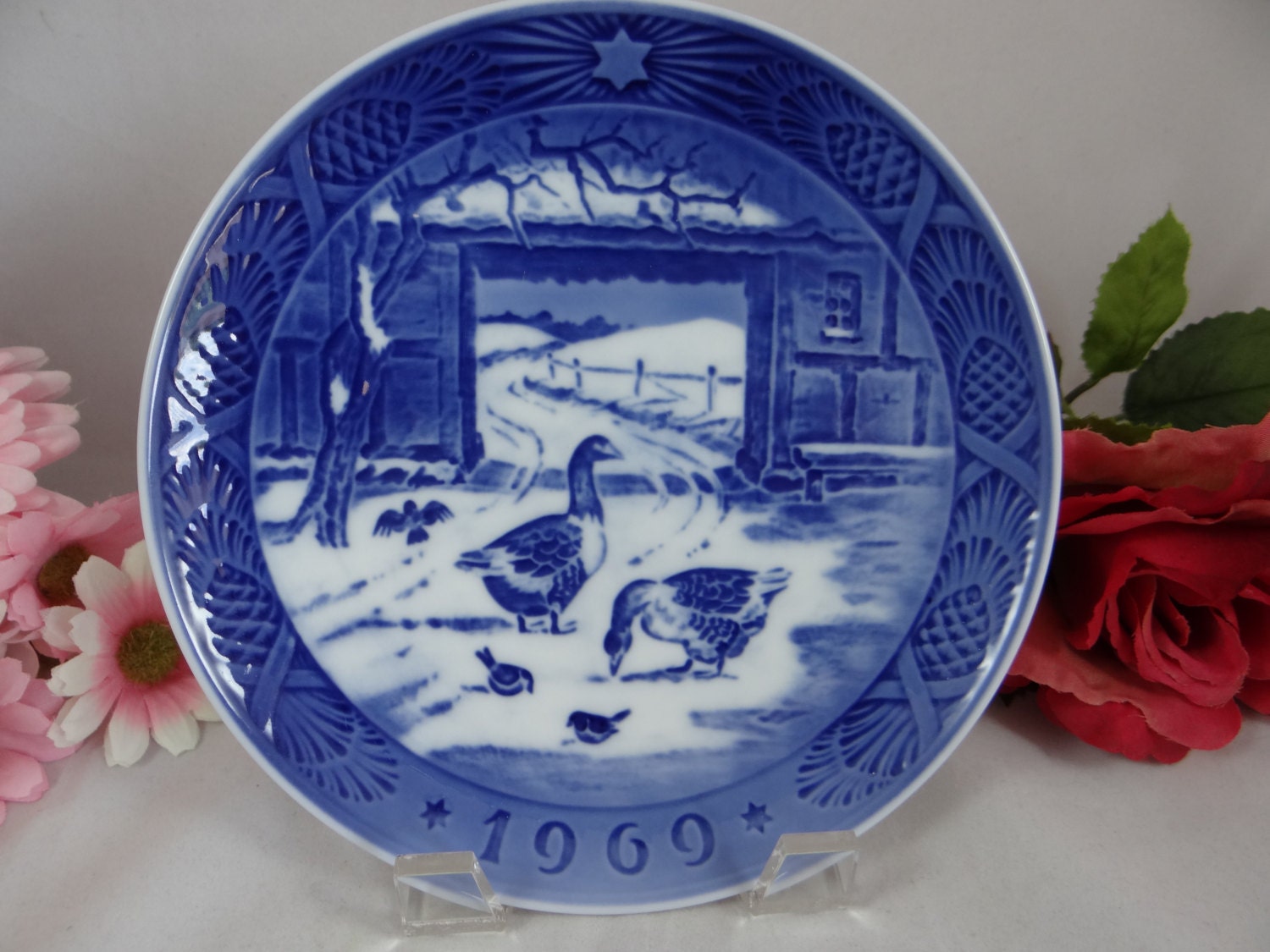 Royal Copenhagen 1969 Christmas Plate Danish Watermill