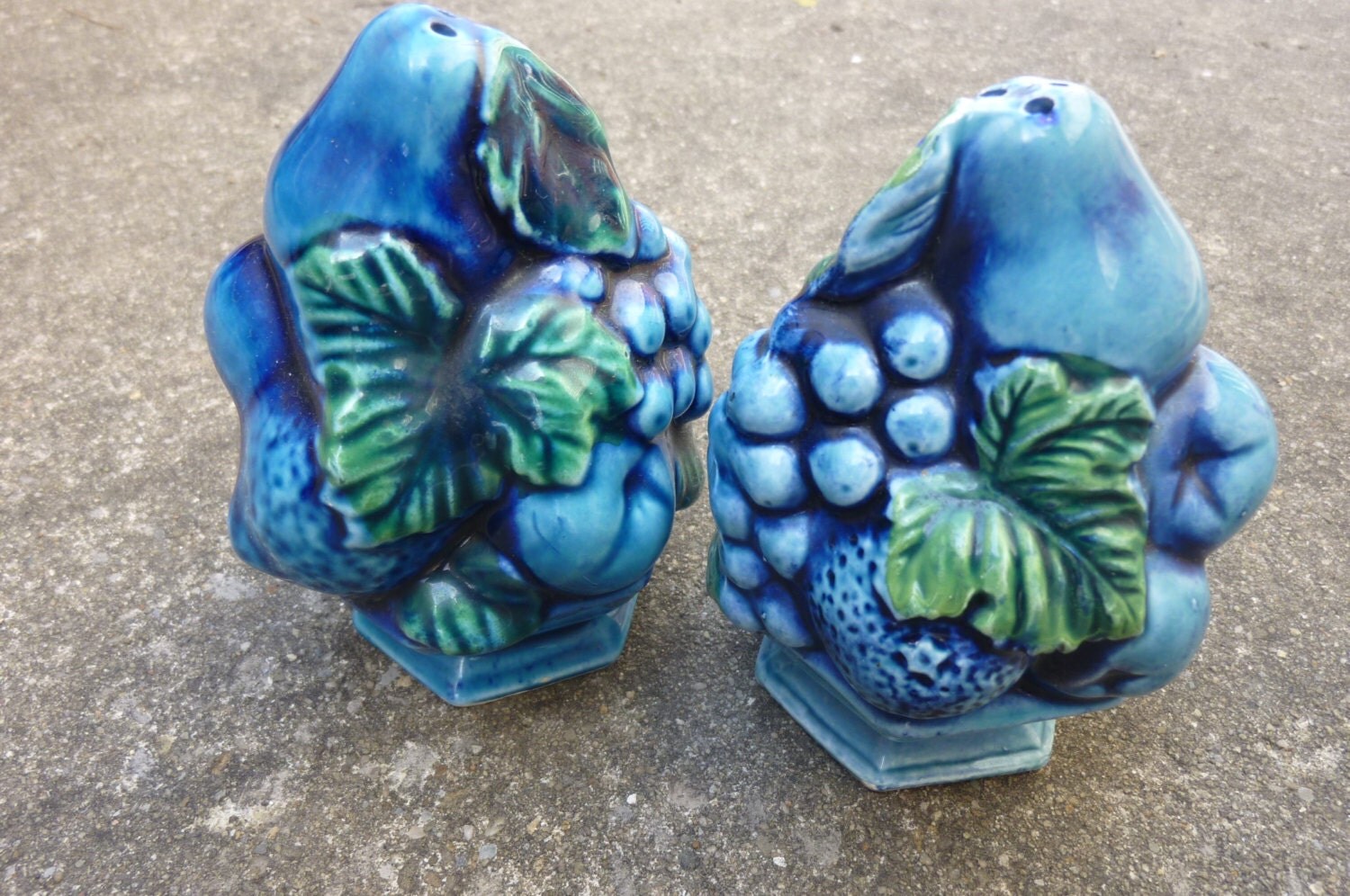 Salt and Pepper Shakers Ceramic Fruit Basket Shakers Made in Japan by