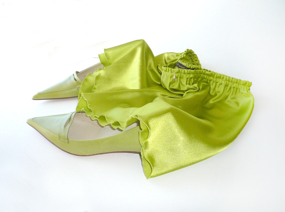 Lime green satin french knickers a pretty sexy plus size by FredaF
