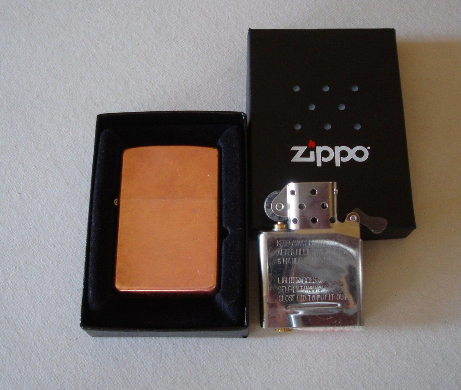 solid copper vintage zippo lighter E 03 by 11THHOURAUCTIONS