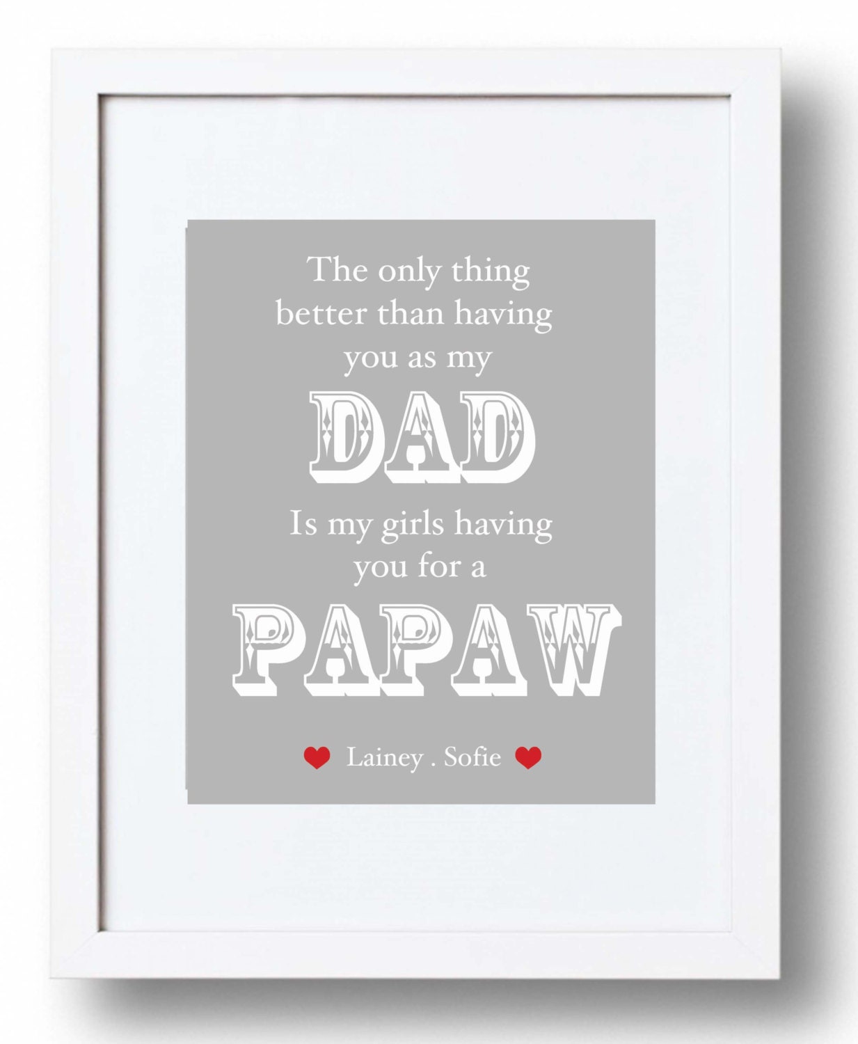 Father's Day Gift Print Gift for Grandpa and Dad Papaw