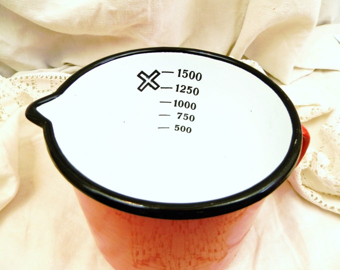 Excellent Condition Vintage French Red Enamelware Milk Pitcher / Jug 1.5 Liters / 0.4 Gallon, French Country Decor, Kitchenelia/ Kitchenware Excellent Condition Vintage French Red Enamelware Milk Pitcher / Jug 1.5 Liters / 0.4 Gallon, French Country Decor, Kitchenelia/ Kitchenware