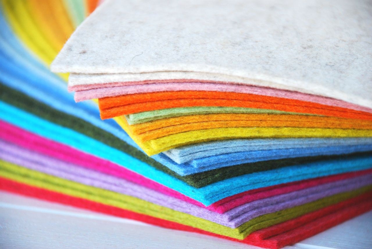 Thick Wool Felt Roll Color Mango Heather Wool by CraftyWoolFelt