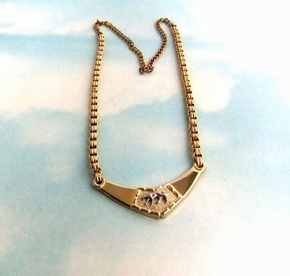 Goldtone Cougar Pendant Necklace