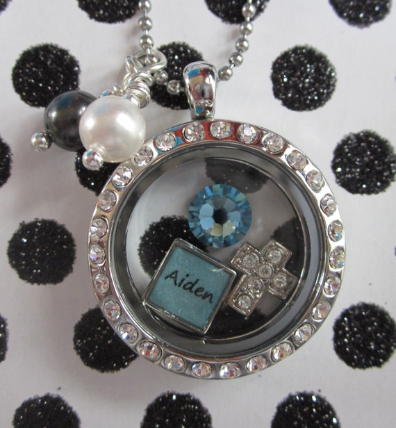 Items similar to Floating charm locket New baby boyDangle Jangle
