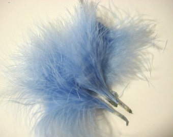 LIght Blue Itty Bitty Marabou Feathers / 10 feathers