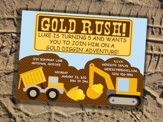 Party Invitation Gold Rush Collection