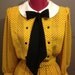 VintageYellow Polk a Dot Dress with Peter Pan Collar