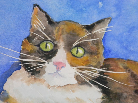 Cozy Calico Cat Watercolor Print 8 5 X 11 By Sally   Il 570xN.417989921 Gpnj 