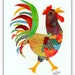 Rooster collage, Original, Chicken art, Modern rooster kitchen art, Farm nursery art, Kids animal art, Colorful rooster, Whimsical rooster