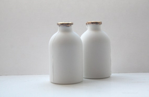 English fine bone china small bottle with gold rims by madebymanos