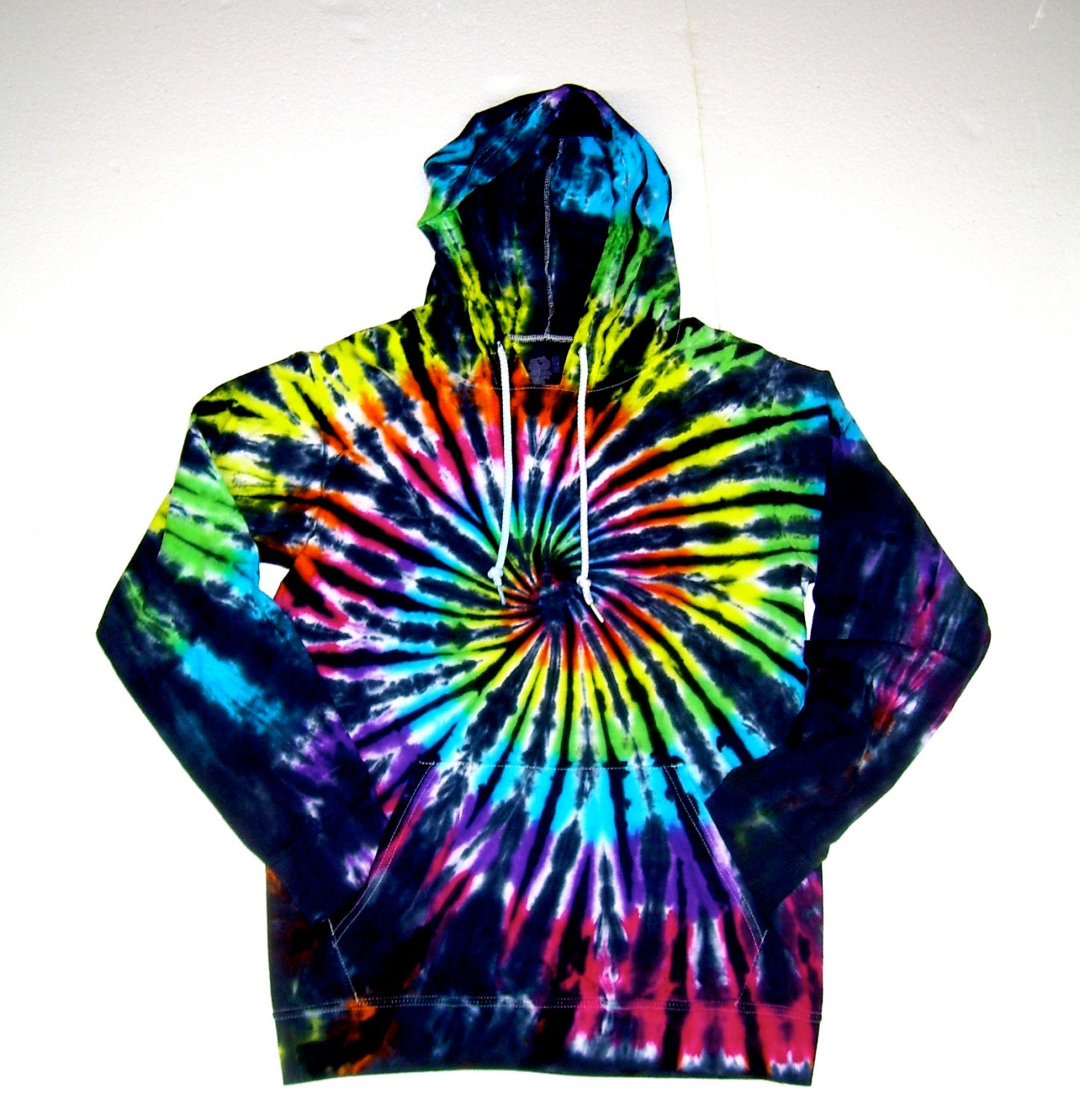 Tie Dye Hoodie/ Inverted Rainbow Spiral