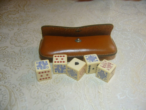 vintage poker dice set