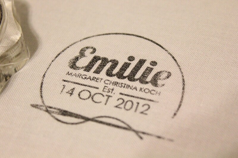 Custom Fabric Stamp 1 x 1 Custom Cloth Stamp by HootOwlPress