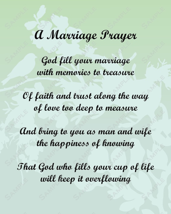 Items similar to A Marriage Prayer Poem Love Poem for Bride or Groom