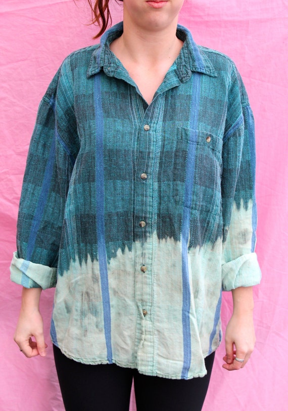 ombre flannel shirt