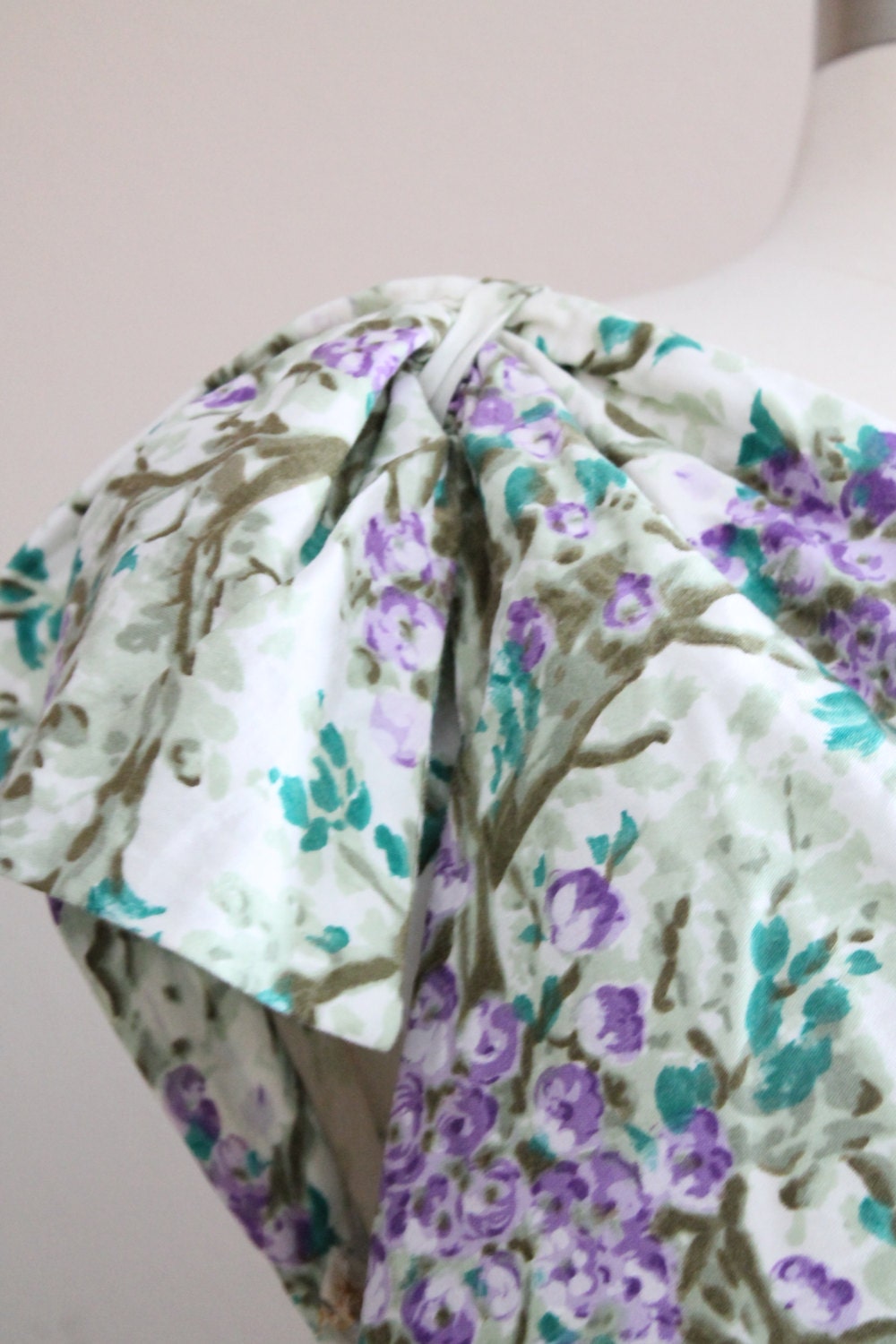 1950s Floral Dress 50s/60s Vintage Scuderi Italian Cotton