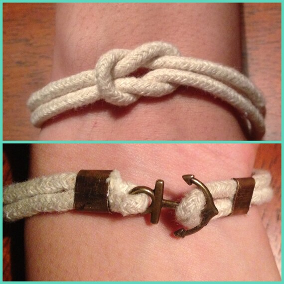 Items similar to Square Knot Anchor Rope Bracelet on Etsy