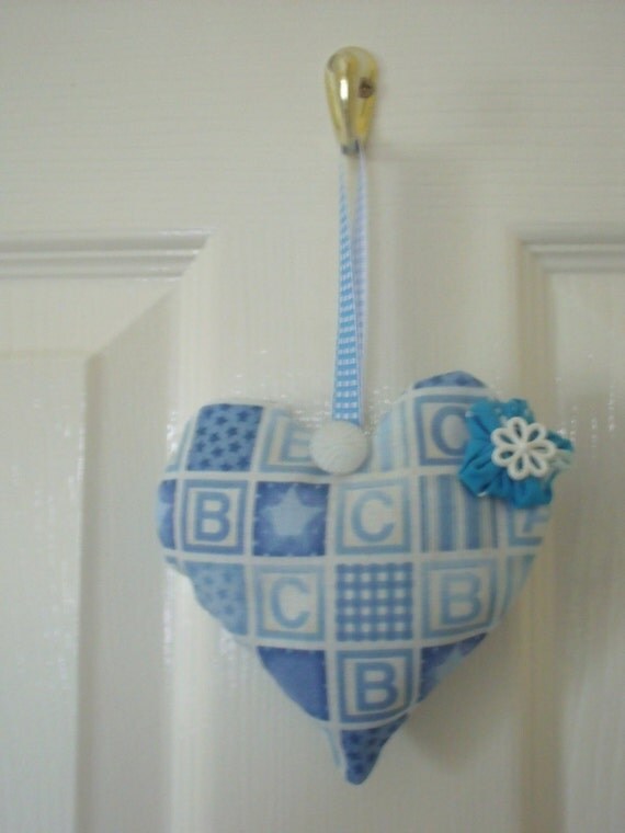 Hanging heart shaped lavender bag  BABY SLEEP AID by Fabrilushus