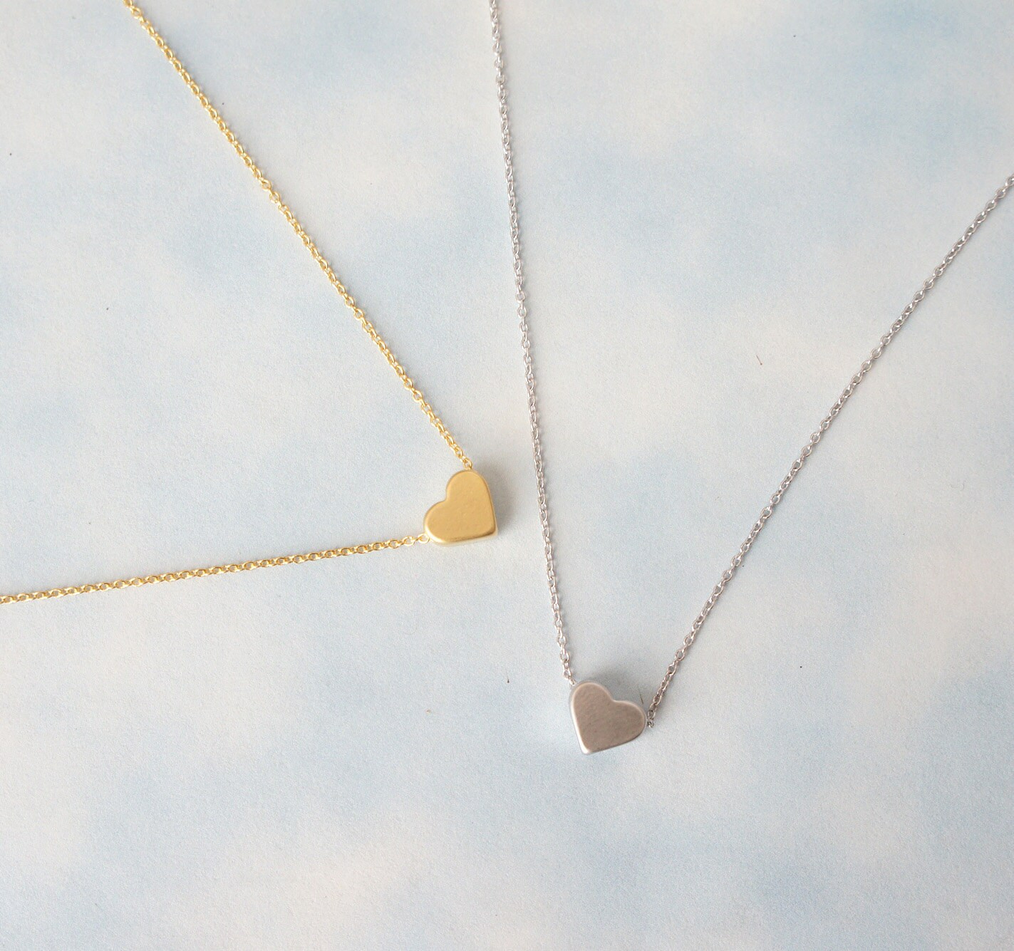 Heart Necklace Simple Necklace Everyday Necklace Friendship