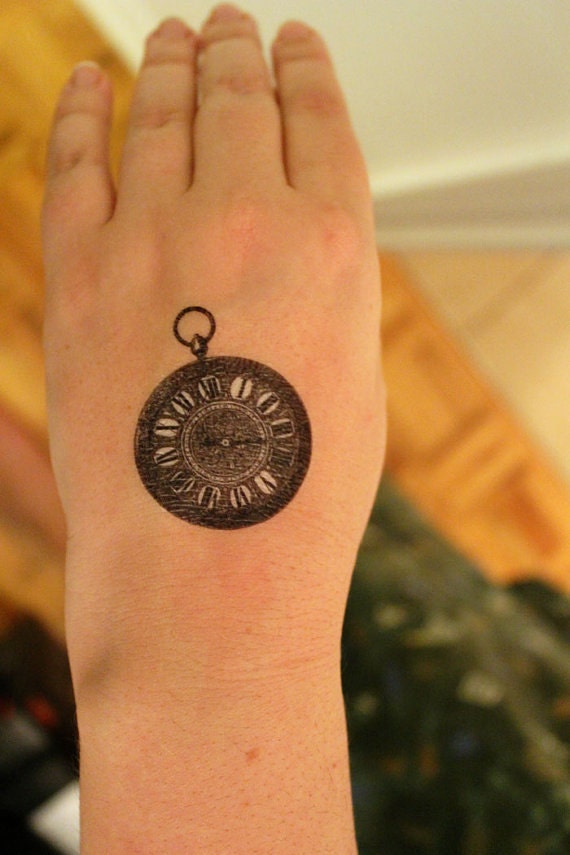 Items similar to Antique Pocket Watch Temporary Tattoo set ...