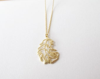 Feather necklace // Gold