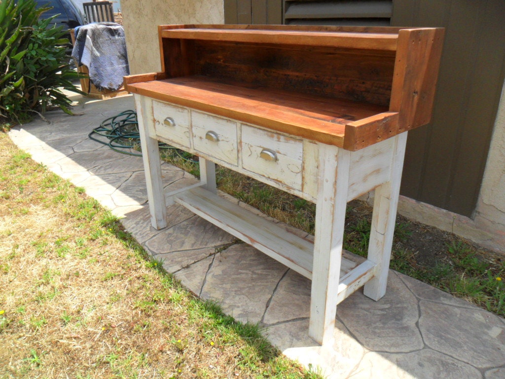 POTTING TABLE from reclaimed wood USA made