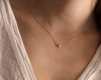 Gold Star Necklace Tiny Star 14kt Gold Filled Delicate Everyday Necklace