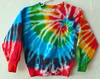 XS 2-4T Rainbow Spiral Tie Dye Sweatshirt