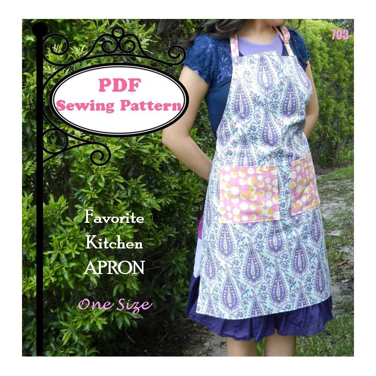 Favorite Kitchen Apron PDF Sewing Pattern One Size