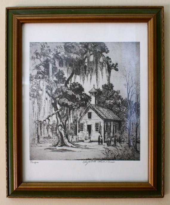 Framed Signed Etching Print Elizabeth O'Neill Verner of