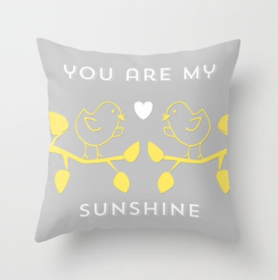You are my sunshine nursery pillow decorative throw pillows