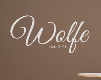 Family Name Vinyl lettering - Personalized Wall Decal - Personalized Home Decor - Wedding Gift - Family Wall Decals