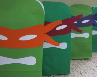 Ninja Turtles Mask Printables for Gift Sacks (color)