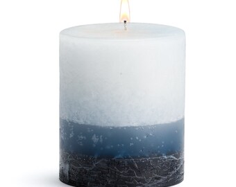 Stone Candles 3" x 3" Fresh Pillar Candle, Mer du Corail