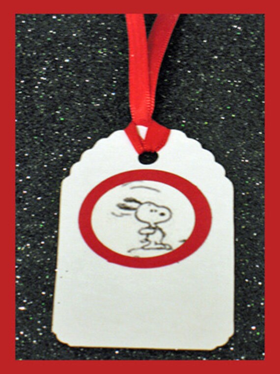 Snoopy party gift tags Snoopy shower gift tags set of 10