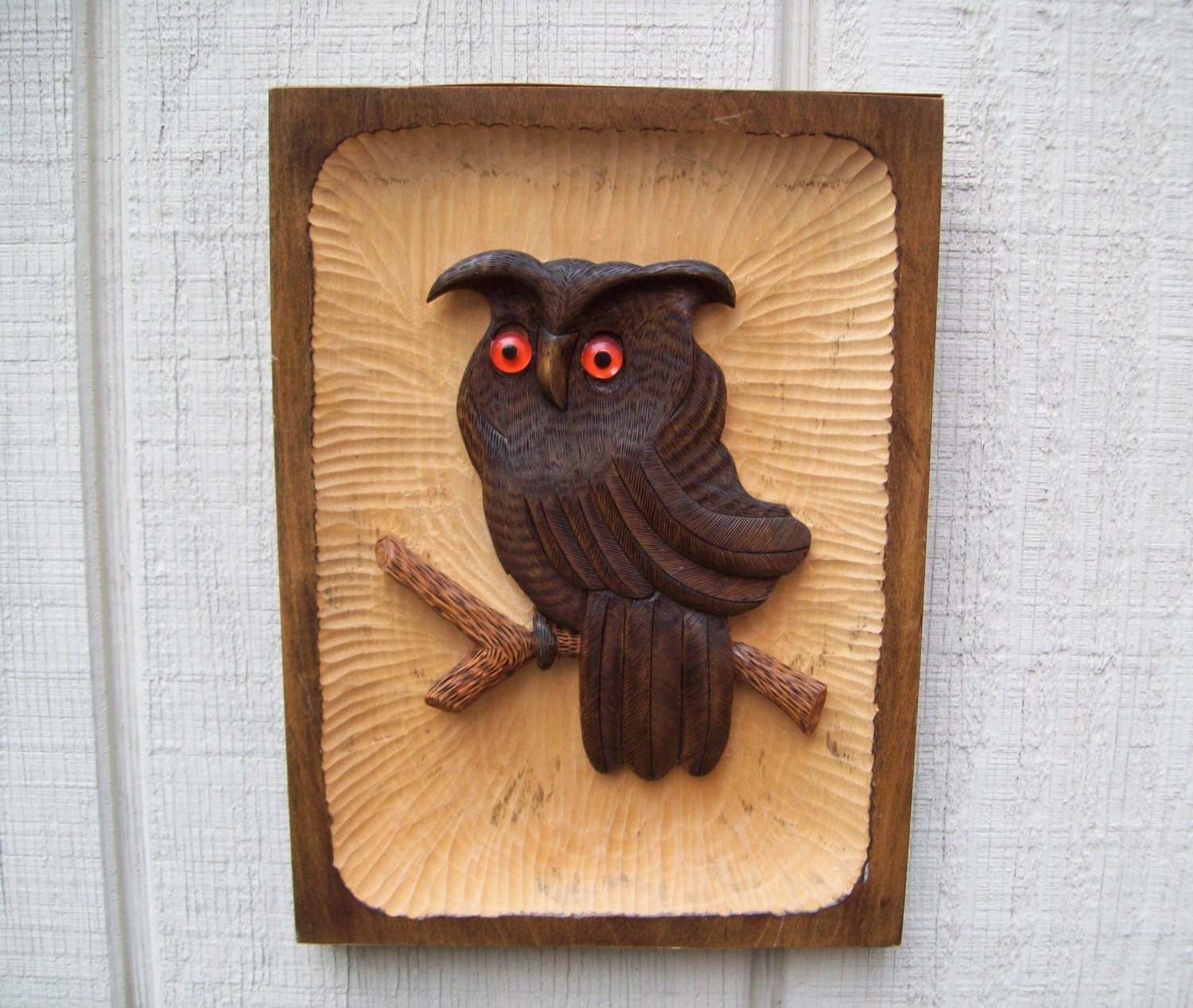 Vintage Owl Wood Wall Hanging 1984 by Raidersoflostloot on Etsy