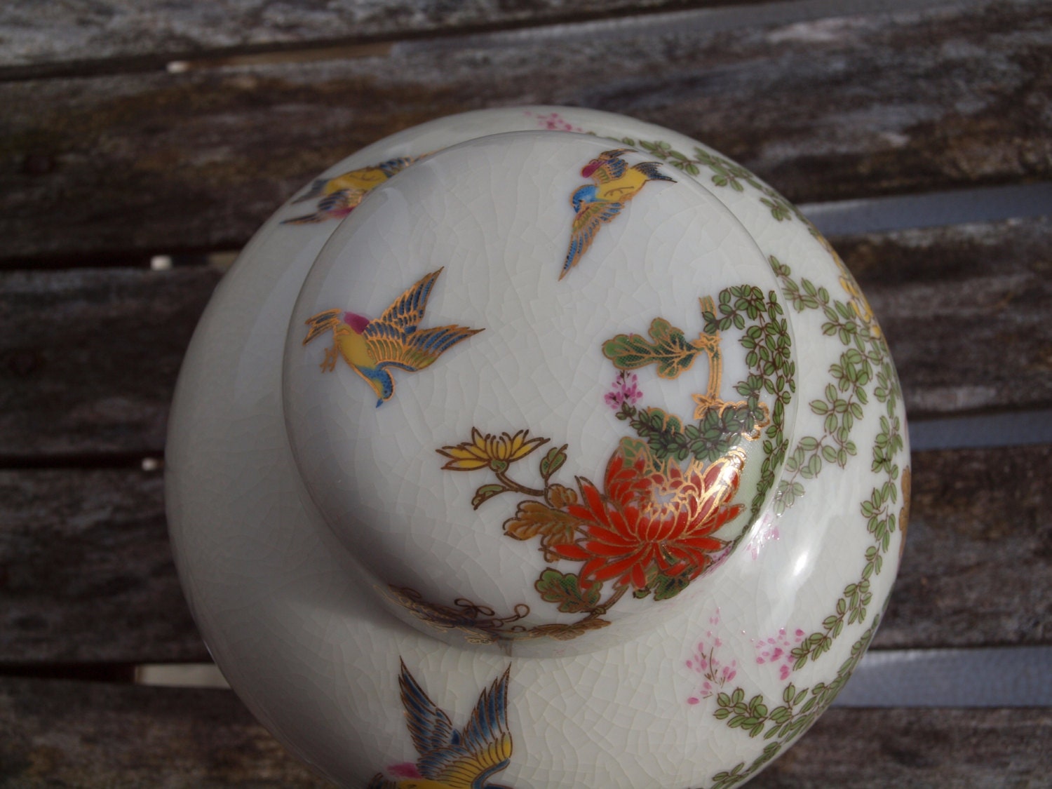 Vintage Japanese Shibata Porcelain Ginger Jar Satsuma / Kutani Style eBay