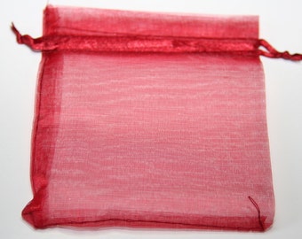10 Pcs. organza bag / jewelry bags /dark red / 10 x 12 cm OS001