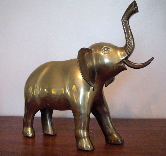 large brass elephant figurine